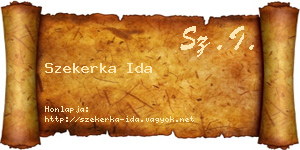 Szekerka Ida névjegykártya