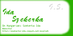 ida szekerka business card